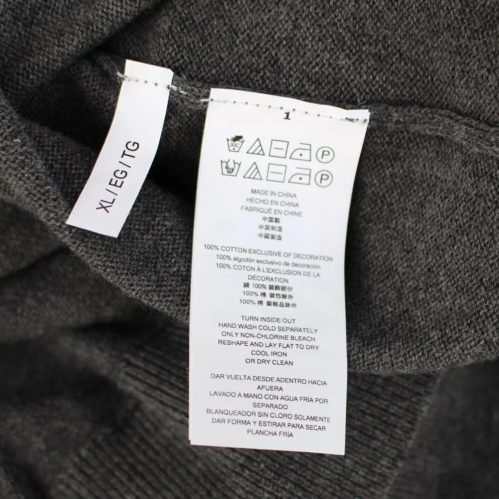 Michael Kors Men’s Vneck Pullover Grey Long Sleeve Sweater Size XL 100% Cotton